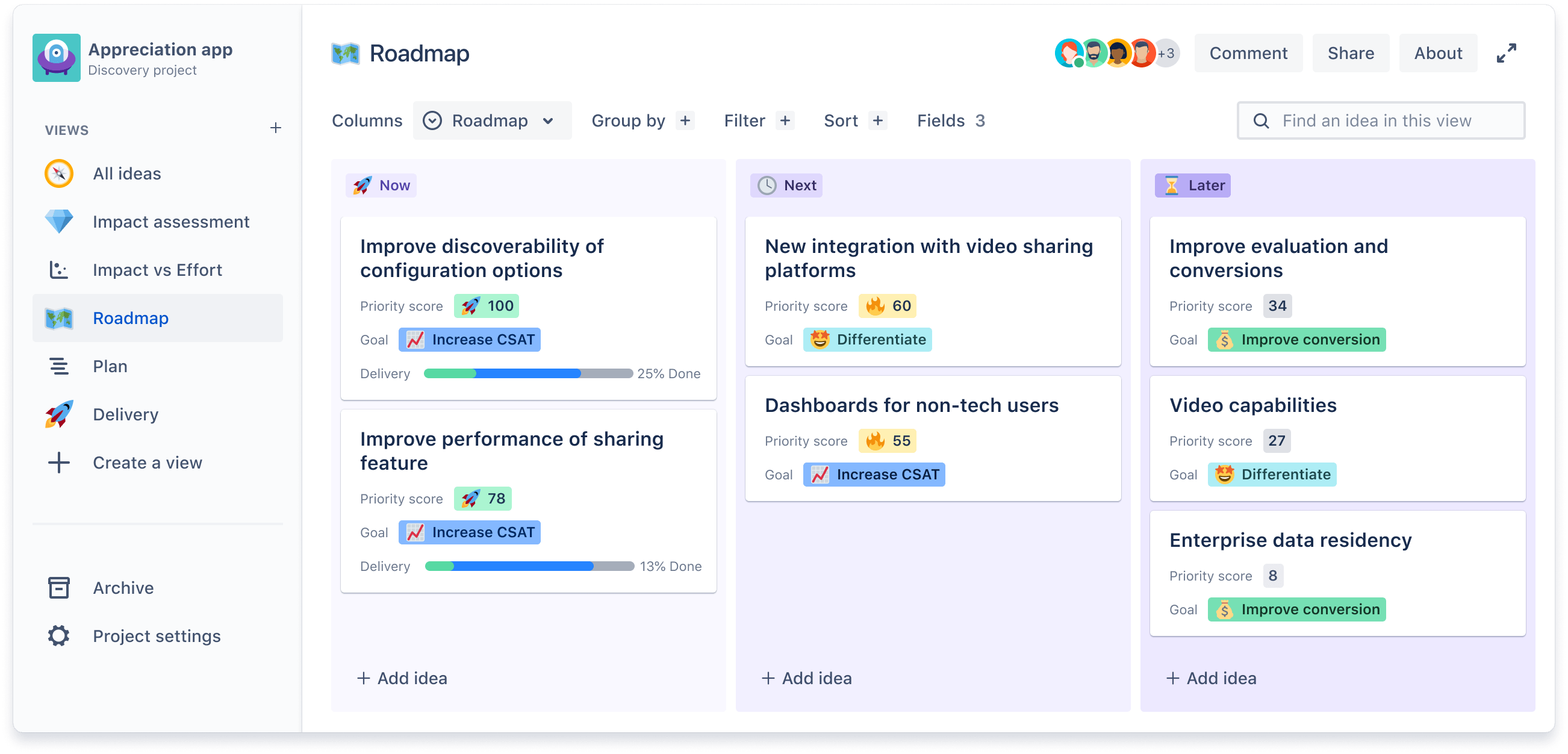 Screenshot van Jira Product Discovery.