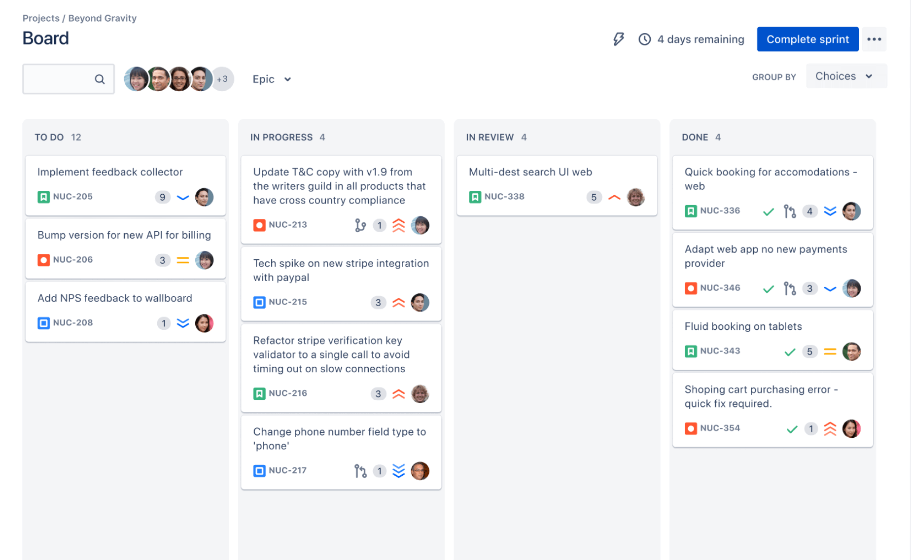 Снимок экрана: Kanban в JSW