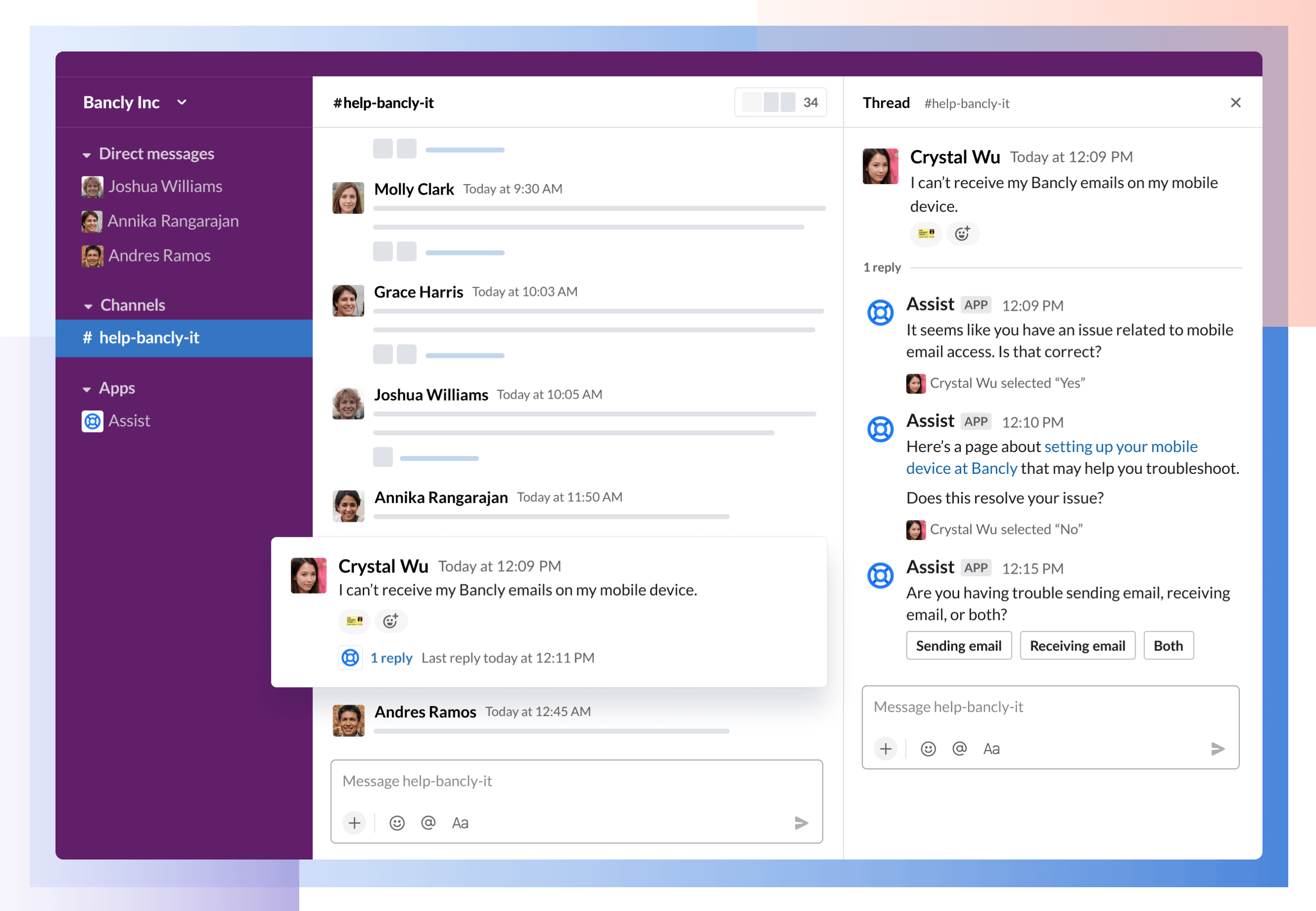 Virtueller Agent von Atlassian hilft einer Kundin in Slack
