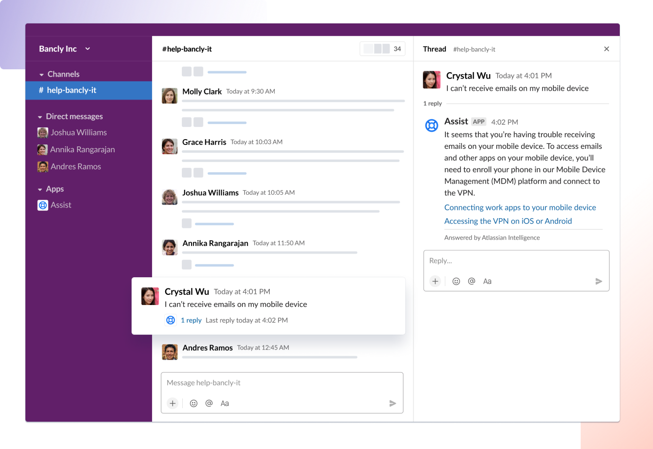 スクリーンショット:Slack
